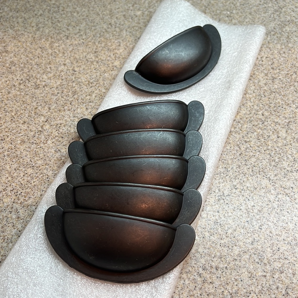Set of SIX Farmhouse sturdy Drawer/cupboard/Cabinet Handles CUP PULLS kitchen